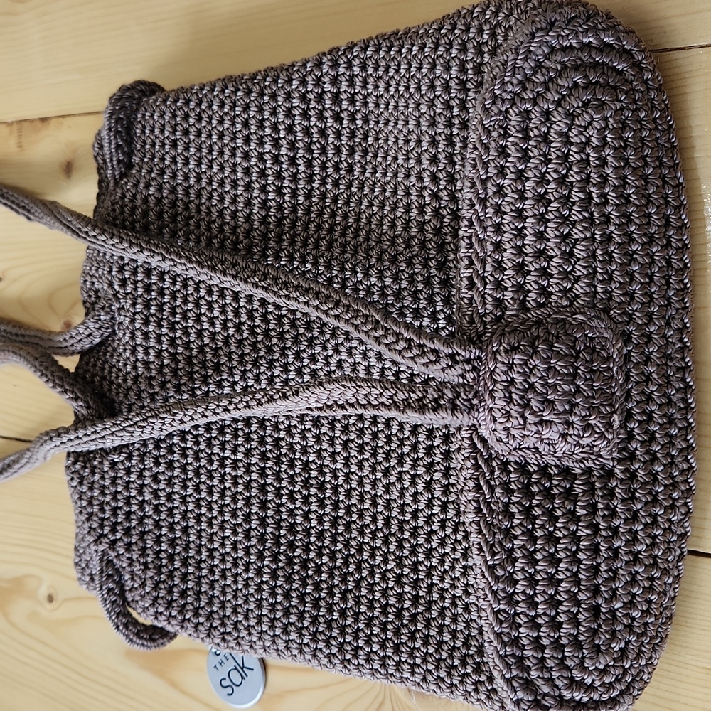 The SAK Crochet Mini Backpack Drawstring Tan - Picture 6 of 11
